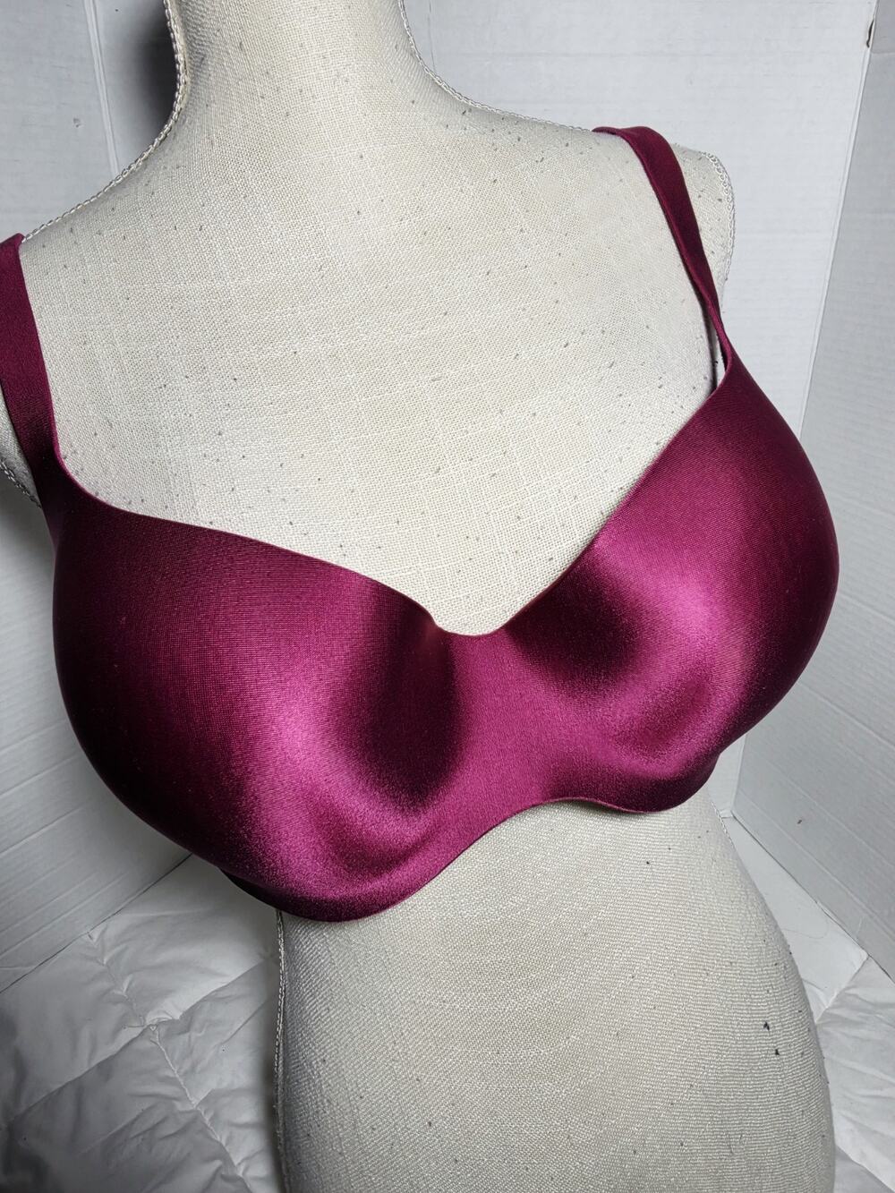 Ambrielle 38D Bra Burgundy Lined T Shirt Underwire Back Closure Full Coverage